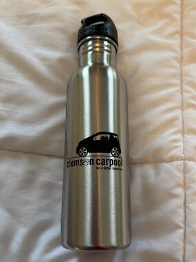 NWOT Clemson Carpool Stainless Steel Water Bottle - Silver